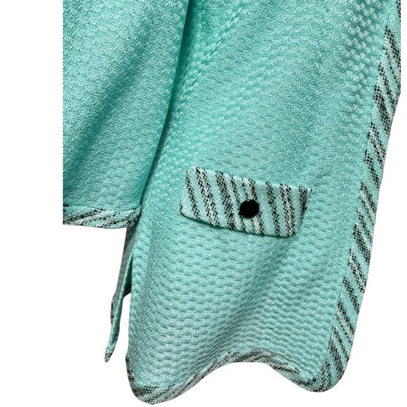 Ming Wang Women's Box Weave Knit Cardigan Jacket Small Mint Green Office Blazer - Picture 7 of 10
